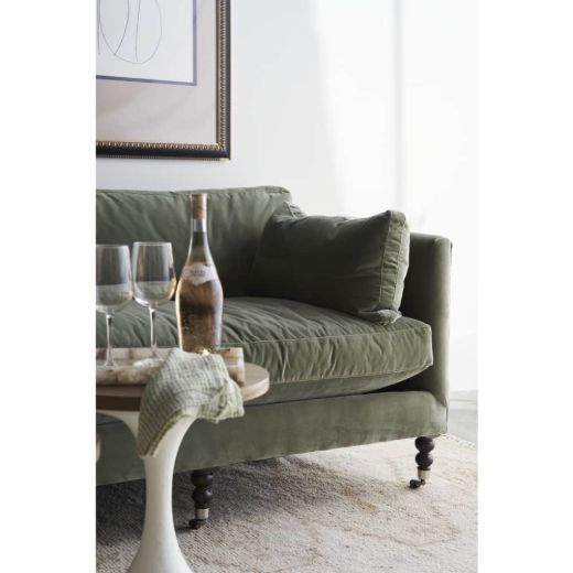 Picture of 90” Quick Ship Madeline Sofa - Antiqued Moss Velvet